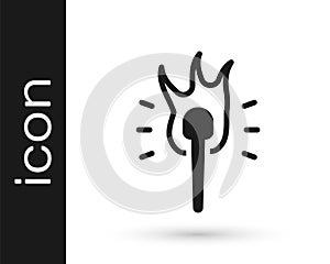 Black Torch flame icon isolated on white background. Symbol fire hot, flame power, flaming and heat. Vector