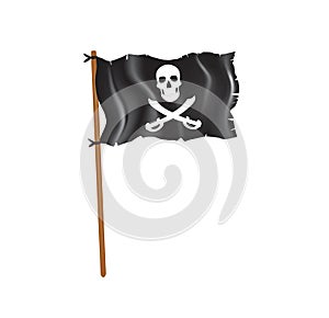 Black torn pirate flag