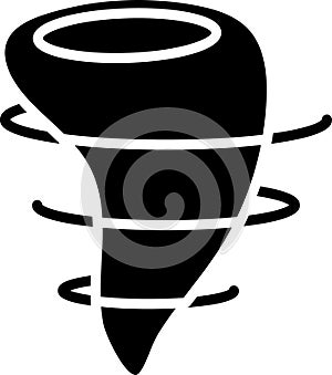 Black Tornado icon isolated on white background. Vector