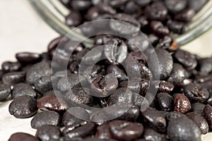 Black torrefacto coffee beans
