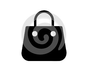 Black tote bag silhouette. Illustration. Simple monochrome shopping bag icon. Minimalist design. Logo, pictogram, print