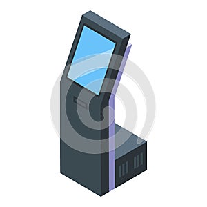 Black touchscreen icon isometric vector. Smart swipe