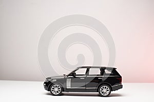 Black Toy car  on white background