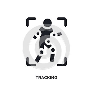 black tracking isolated vector icon. simple element illustration from augmented reality concept vector icons. tracking editable