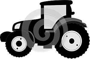 Black tractor icon silhouette