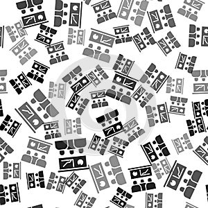 Black Training, presentation icon isolated seamless pattern on white background. Vector