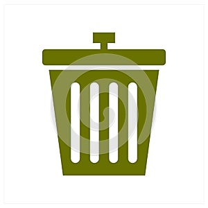 Black Trash can icon isolated on white background. Garbage bin sign
