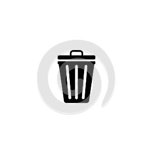 Black trash can icon. Vector illustration eps 10