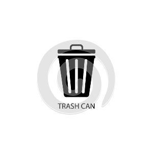 Black trash can icon. Vector illustration eps 10