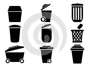 Black Trash can icons