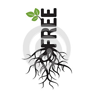 Black Tree, Roots and text FREE