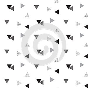 black triangle with dot and line inside triangle pattern background