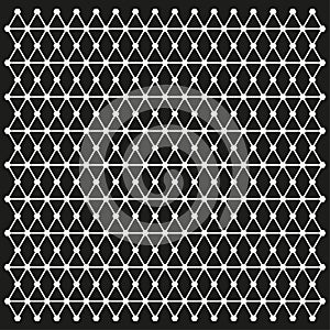 Black triangle pattern. Dark geometric mesh. Angular lattice texture. Vector triangular grid.