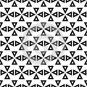 Black triangle rhombus seamless pattern on white background vector.