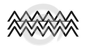 Black Triangle Wave Geometric Border, vector design Generative AI