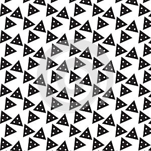 Black triangle with white polka dot inside pattern background