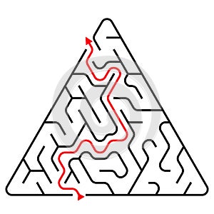 Black triangular maze with help