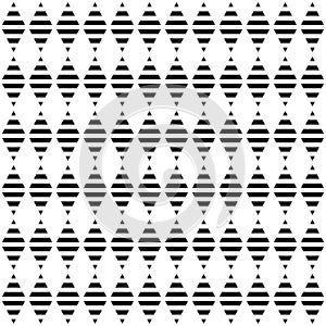 Black tribal ethnic stripes seamless pattern on white background vector.