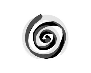 Black Tribal Tattoo Ancient Spiral. Hand drawing the Goddess creative powers of the Divine Feminine, and the never ending circle photo