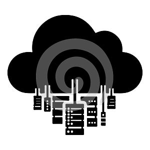 Black truck icon with for transport or delivery concept