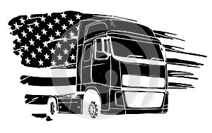 Black truck silhouette , vector illustration design art