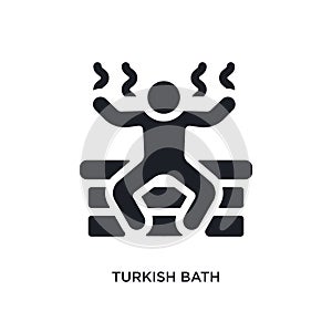 black turkish bath isolated vector icon. simple element illustration from sauna concept vector icons. turkish bath editable logo