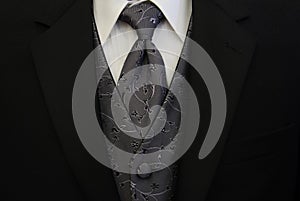 Black Tuxedo Silver Tie and Vest photo