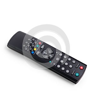 Black tv remote control isolated