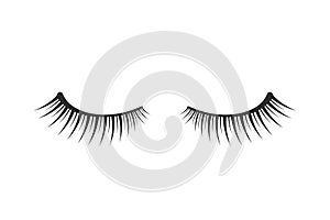 Black two eyelashes extension icon on white background