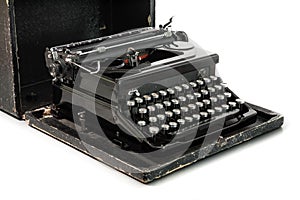 Black Typewriter on white background