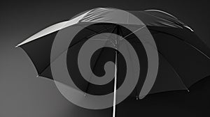 black umbrella mock up isolated on black