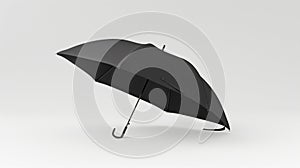 black umbrella mock up isolated on white