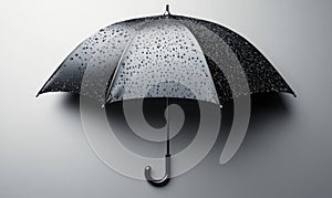 A black umbrella with raindrops on it