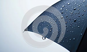 A black umbrella with raindrops on it