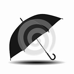 A black umbrella with a white handle photo