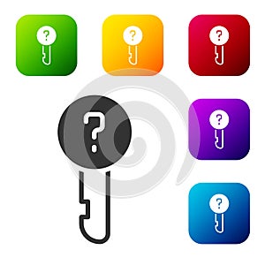 Black Undefined key icon isolated on white background. Set icons in color square buttons. Vector