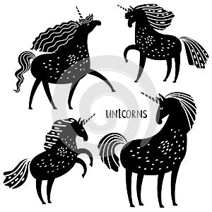 Black unicorn silhouettes