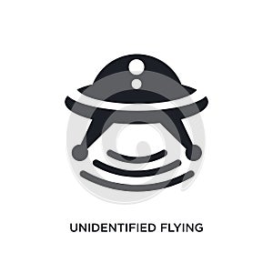 black unidentified flying object isolated vector icon. simple element illustration from transport-aytan concept vector icons.