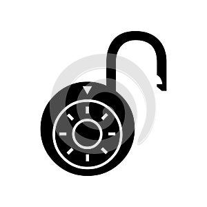 Black Unlock symbol for banner, general design print and websites.
