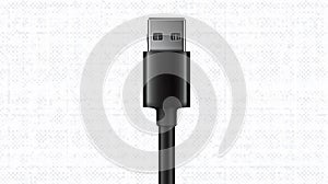 Black usb cable connector for data transfer and charging