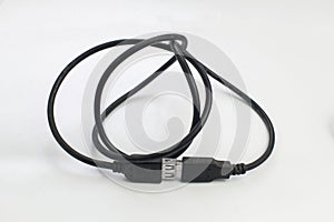 Black USB Cable with connectors at both ends