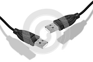 Black USB Cable isolated