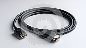 A black usb cable on a white background symbolizes simplicity in cord organization