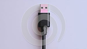 A black usb cable on a white background symbolizes simplicity in cord organization