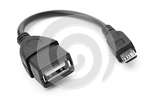 Black USB OTG cable