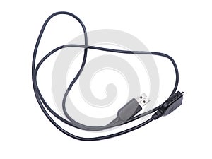 Black used USB cable