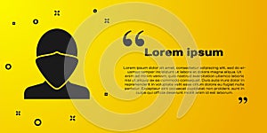 Black Vandal icon isolated on yellow background. Vector