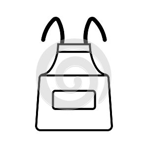 black vector apron icon on white background