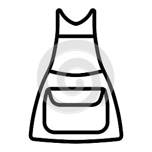 black vector apron icon on white background