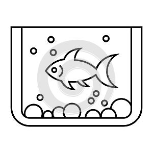 black vector aquarium icon on white background